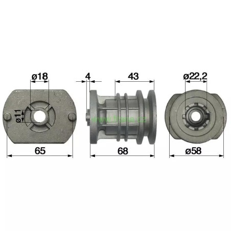 Unašeč nože pro hřídel 22,2mm